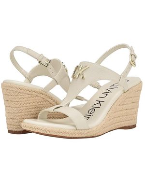 Calvin Klein Blanta Sandals, Leather/Rubber - White