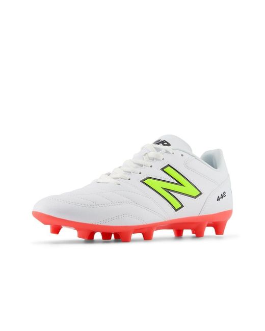 New Balance White 442 Academy Fg V2 Soccer Shoe for men