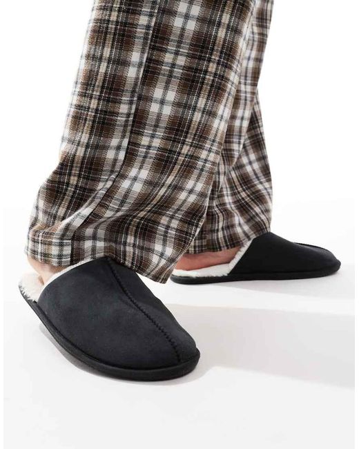 ASOS Black Mule Slippers for men