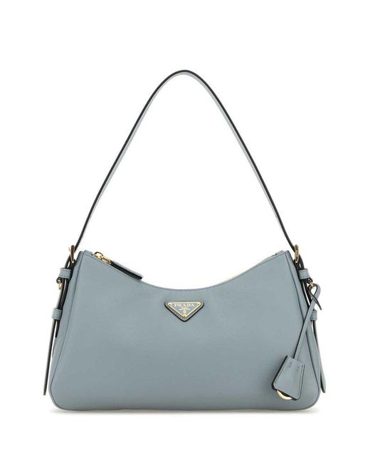 Prada Gray Aimée Zipped Medium Shoulder Bag