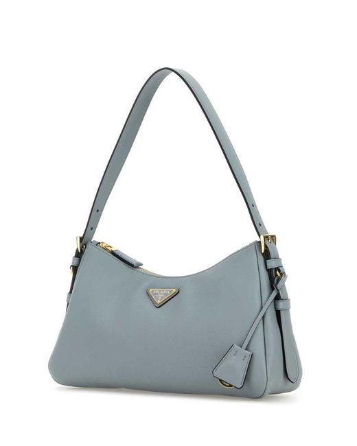 Prada Gray Aimée Zipped Medium Shoulder Bag