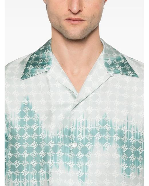 Amiri Blue Bleached-Effect Shirt for men