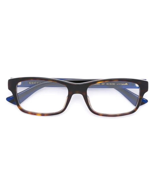 Gucci Brille Mit Webstreifen in Blue für Herren