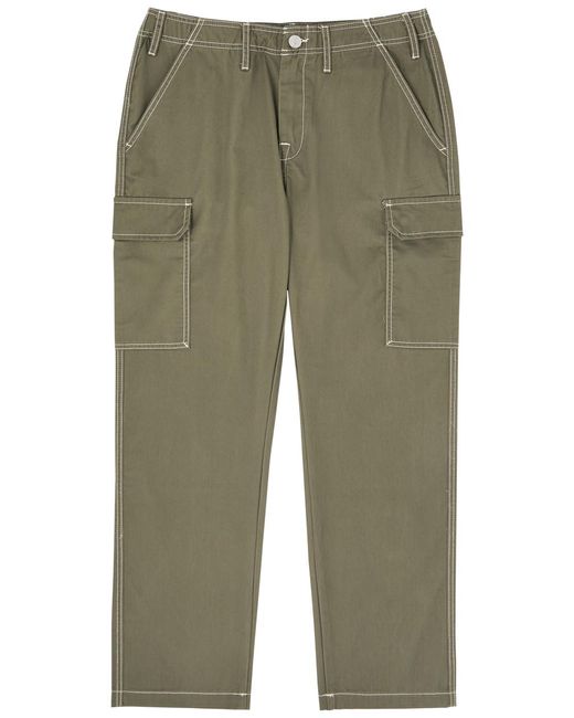 True Religion Green Straight-Leg Twill Cargo Trousers for men