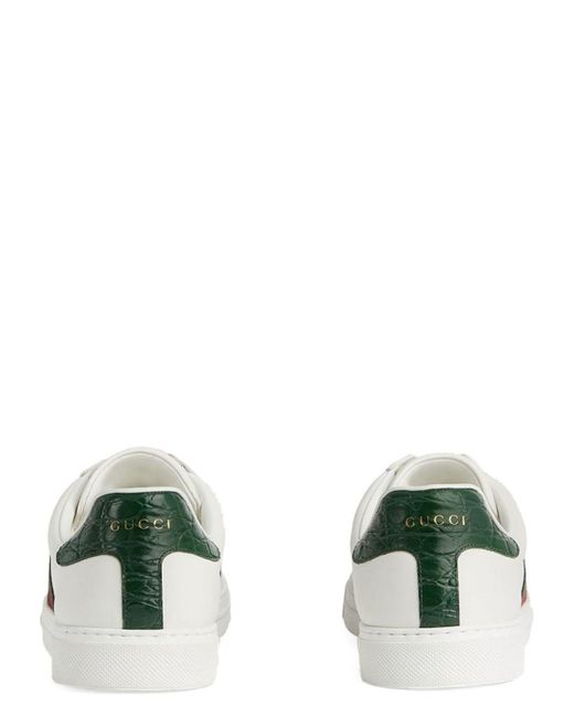 Gucci White Ace/ Leather Low Trainer Sneaker for men