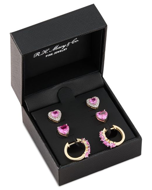 Macy's 3-pc. Set Lab Created Pink Sapphire (6 Ct. T.w.