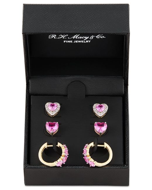 Macy's 3-pc. Set Lab Created Pink Sapphire (6 Ct. T.w.