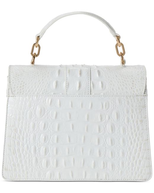 Brahmin White Small Hallie Melbourne Leather Satchel