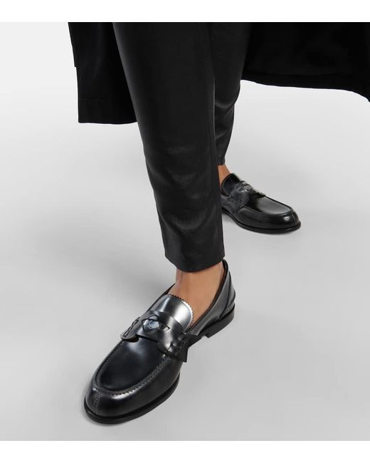 Christian Louboutin Black Penny Leather Loafers