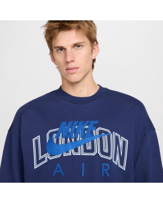 Nike Blue Air "London" Fleece Crew for men