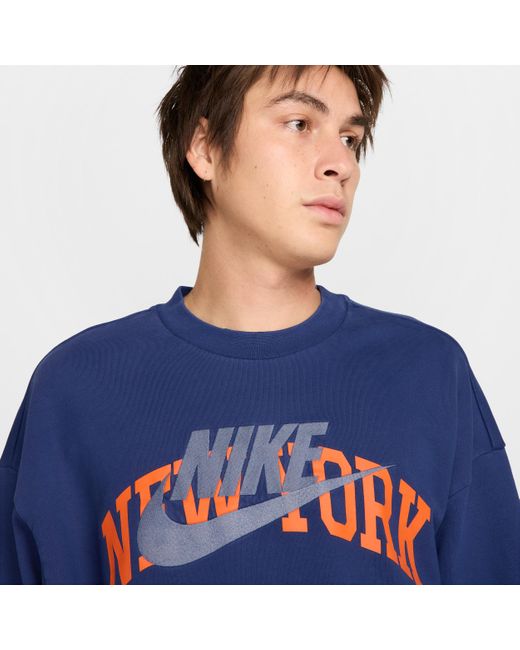 Nike Blue 'Air Nyc Fleece Crew for men