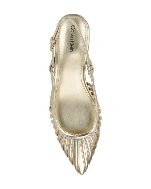 Calvin Klein Metallic Movella Slingback Kitten Heel Pump