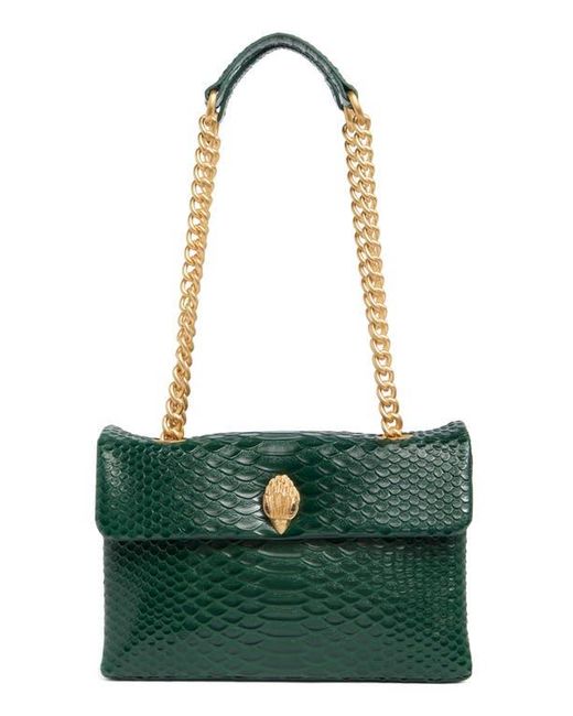 Kurt Geiger Green Kensington Snake Print Shoulder Bag