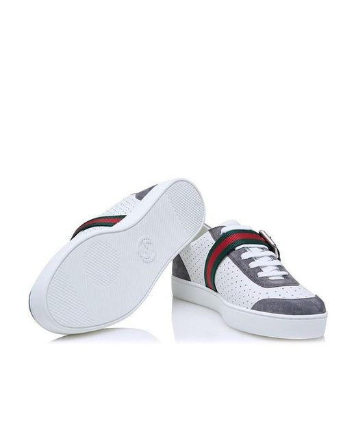 Gucci Metallic Wave Point Web Striped Casual Shoes for men