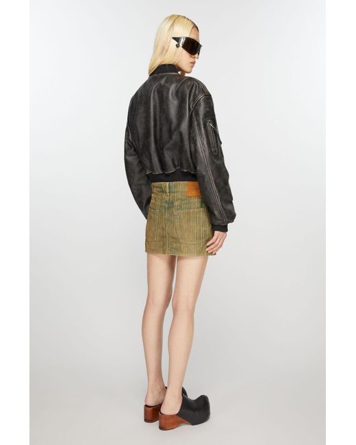 Acne Green Corduroy Mini Skirt