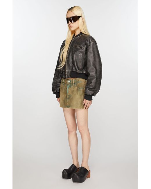 Acne Green Corduroy Mini Skirt