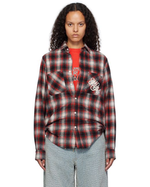 Amiri Red Swirl Flannel Shirt