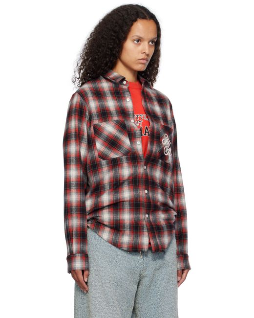 Amiri Red Swirl Flannel Shirt