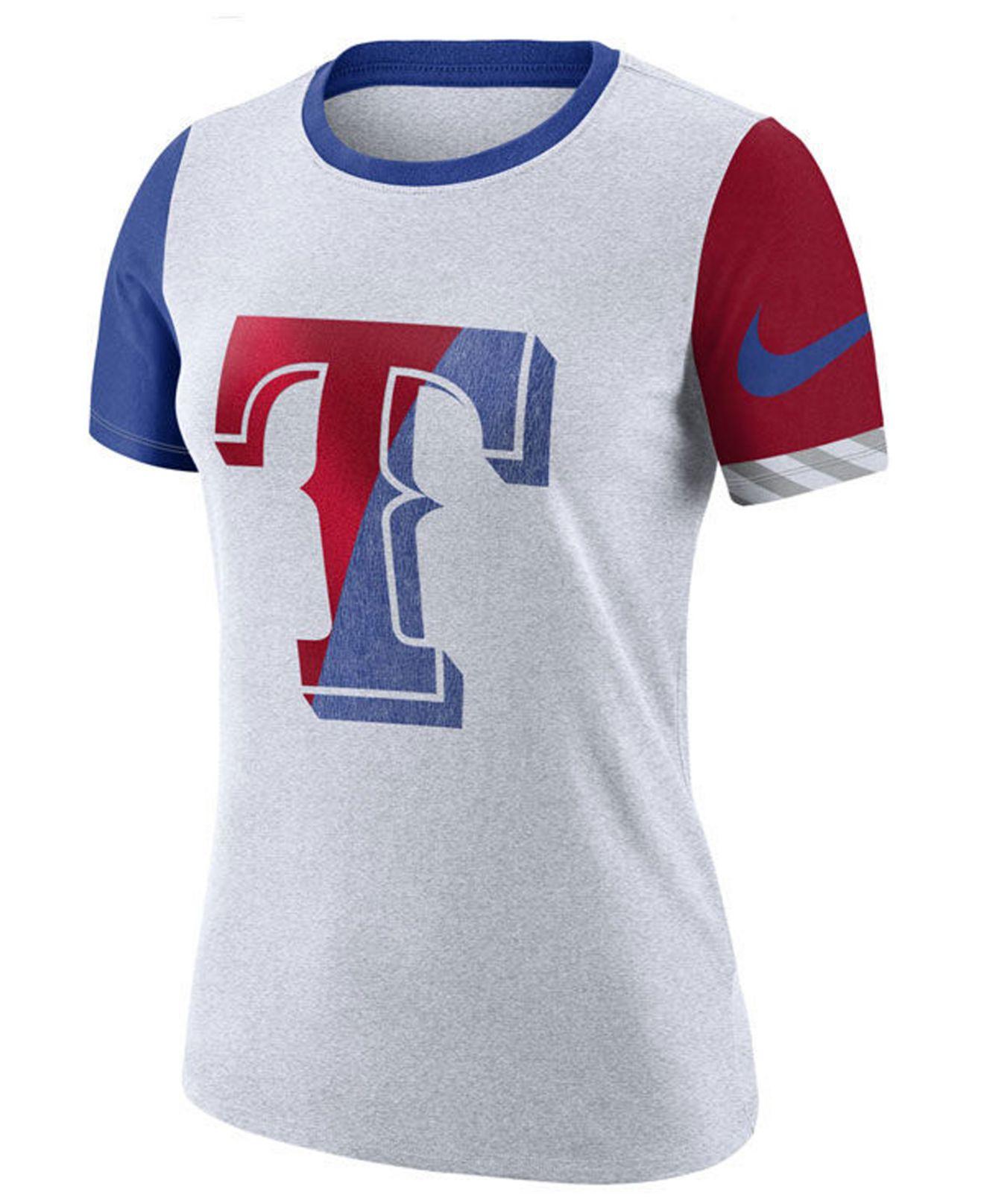 Nike Texas Rangers Slub Logo Crew T-shirt in White - Lyst