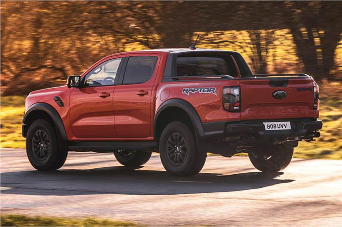 2022 Ford Ranger Raptor rear quarter 