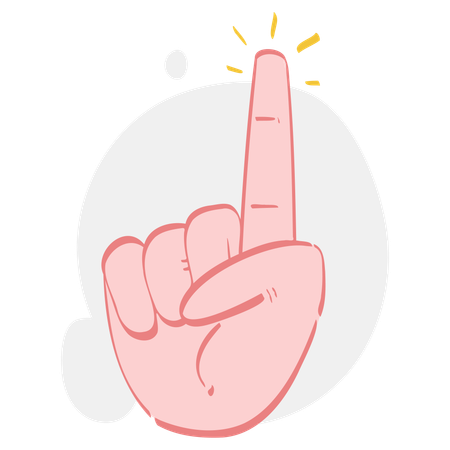 Attention Hand Gesture  Illustration