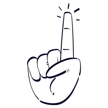 Attention Hand Gesture  Illustration