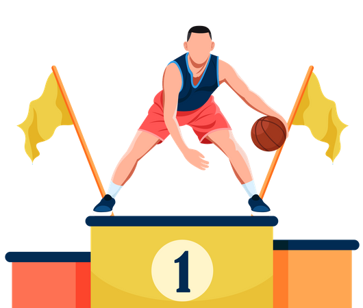 Basketball player trophy  Illustration