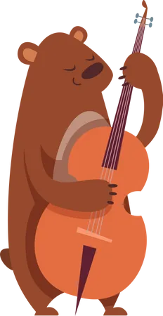 Bear playing violin  Illustration