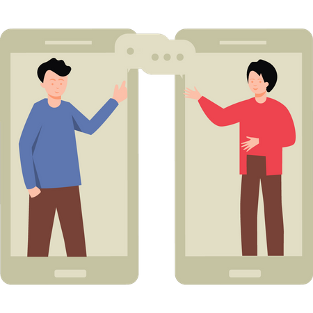 Boys on video call  Illustration