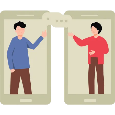 Boys on video call  Illustration