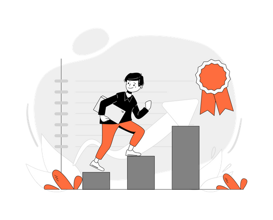 Business person achieving profit  Illustration