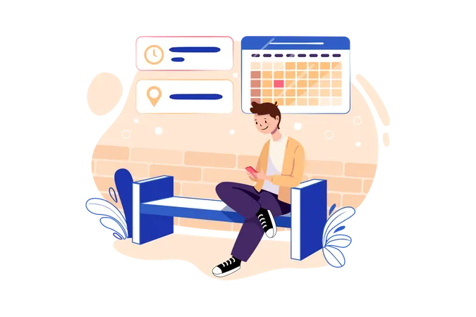 Business person checking his schedule  Illustration