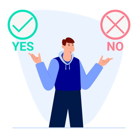 Business person making decision  Illustration