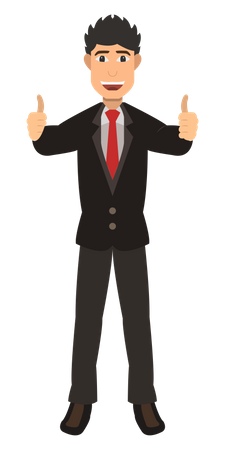 Business person showing thumbs up  Illustration