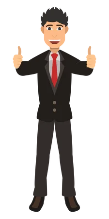 Business person showing thumbs up  Illustration