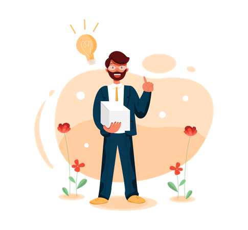 Business person with creative idea  Illustration