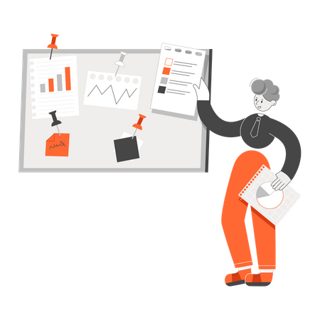 Business person working on task management  Illustration