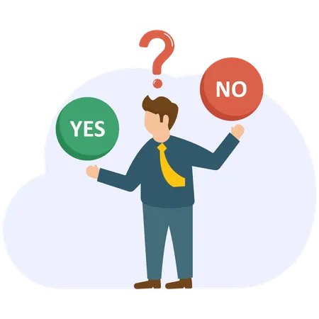 Businessman choose yes or no  Illustration