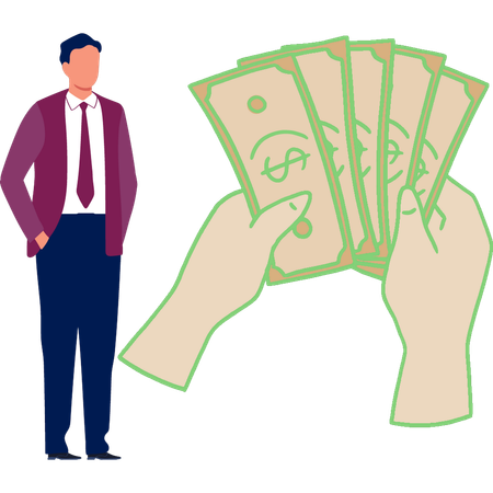 Businessman counting money  Illustration