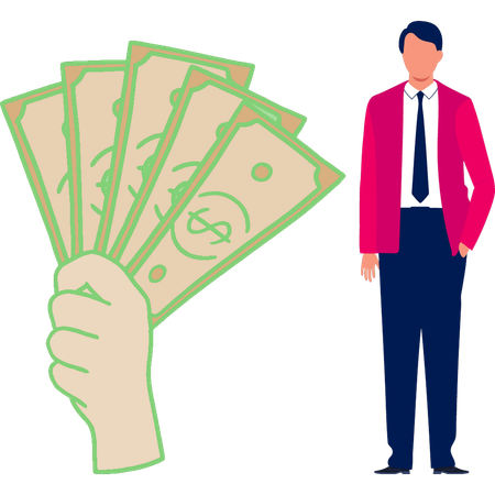 Businessman doing money donated  Illustration