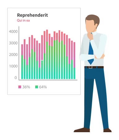 Businessman making business presentation  Illustration