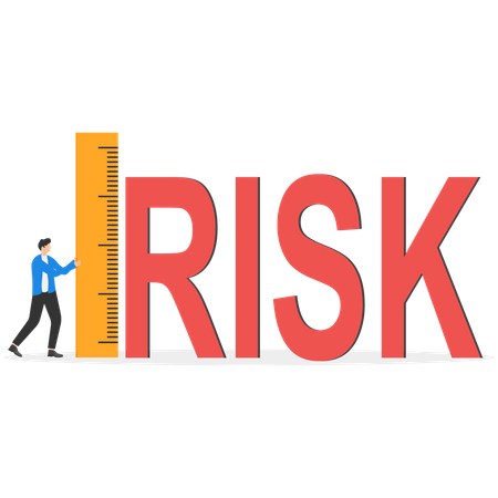 Businessman measure business risk  Illustration