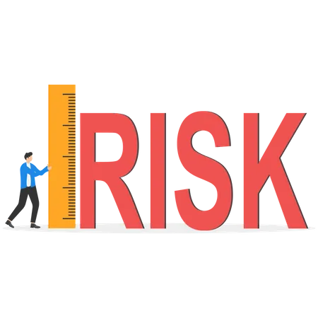 Businessman measure business risk  Illustration