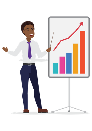 Businessman Presenting Analytics  Illustration