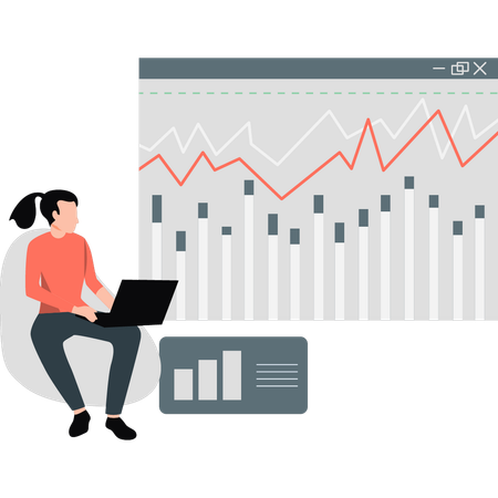 Businessman working about finance chart  Illustration