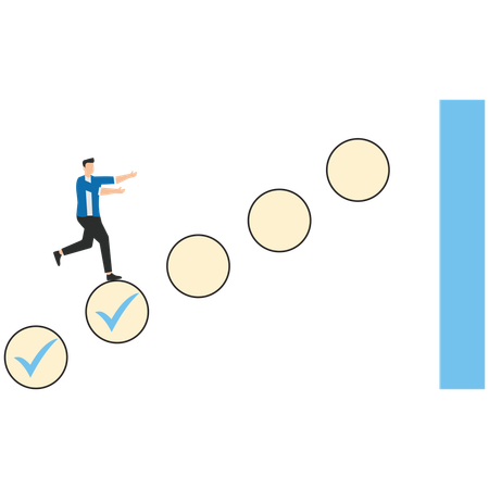 Businessman working on business goals  Illustration