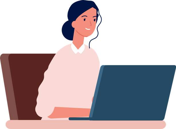 Businesswoman on an online video call  Illustration