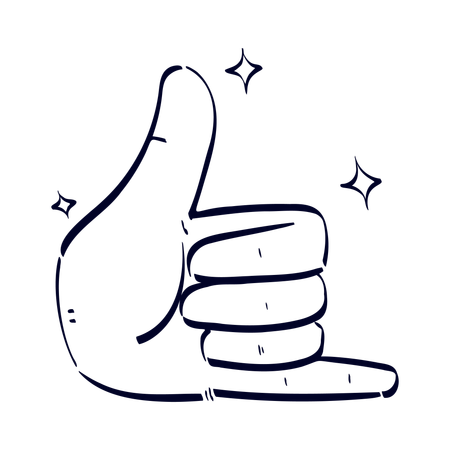 Call Me Hand Gesture  Illustration