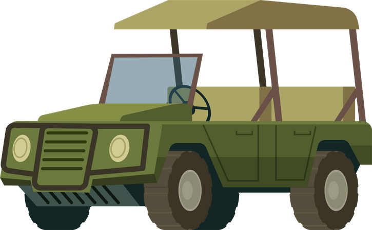 Carro de viagem de safári africano  Ilustração