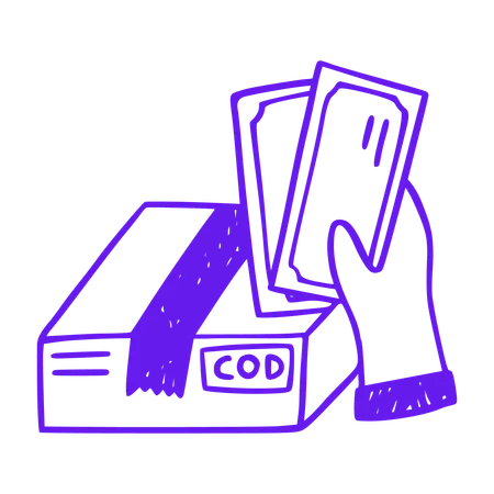 Cash on delivery for e-commerce order  Illustration